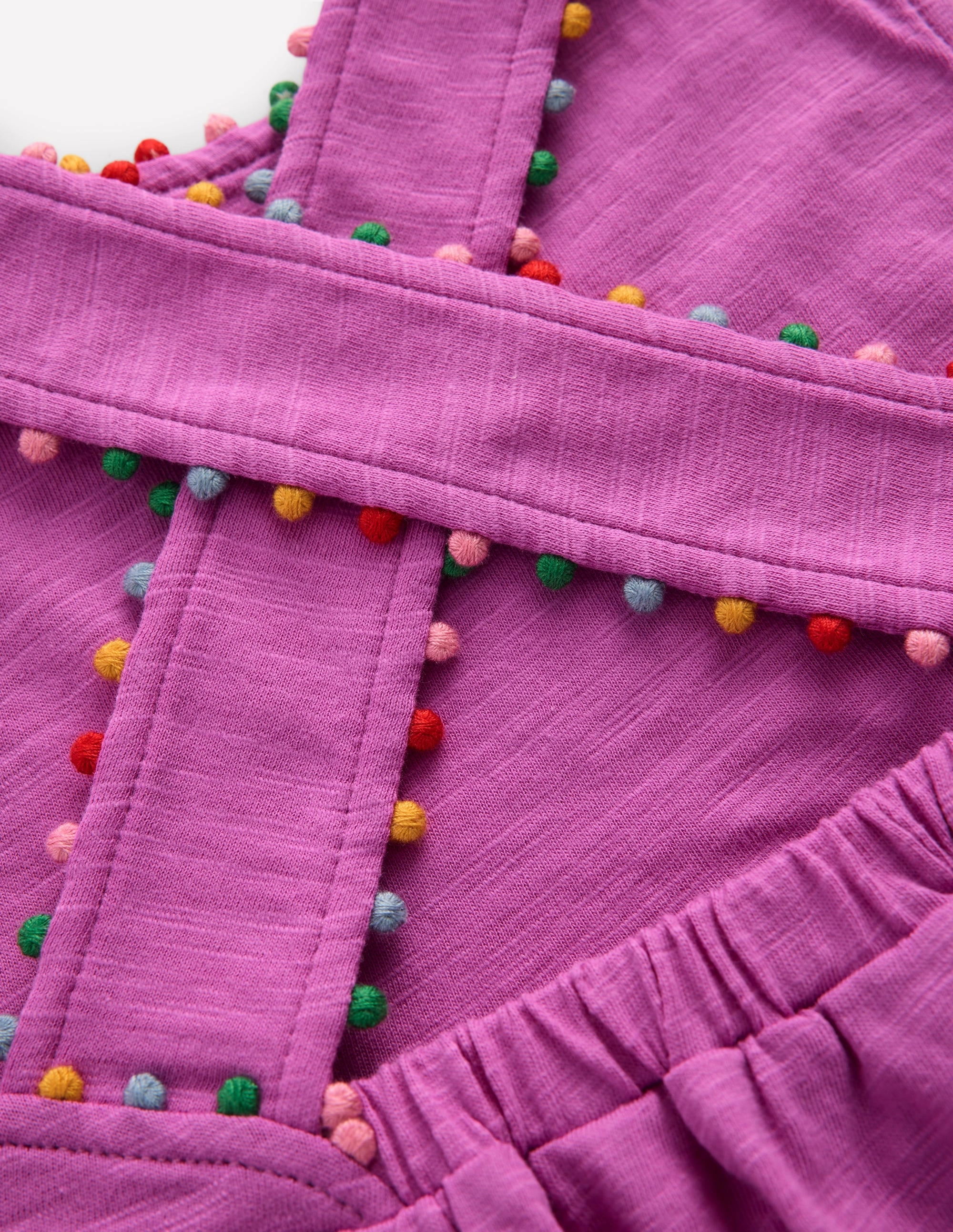 Cross-back Pom Vest-Foxglove Purple MultiFunctionalPockets TaglessDesign