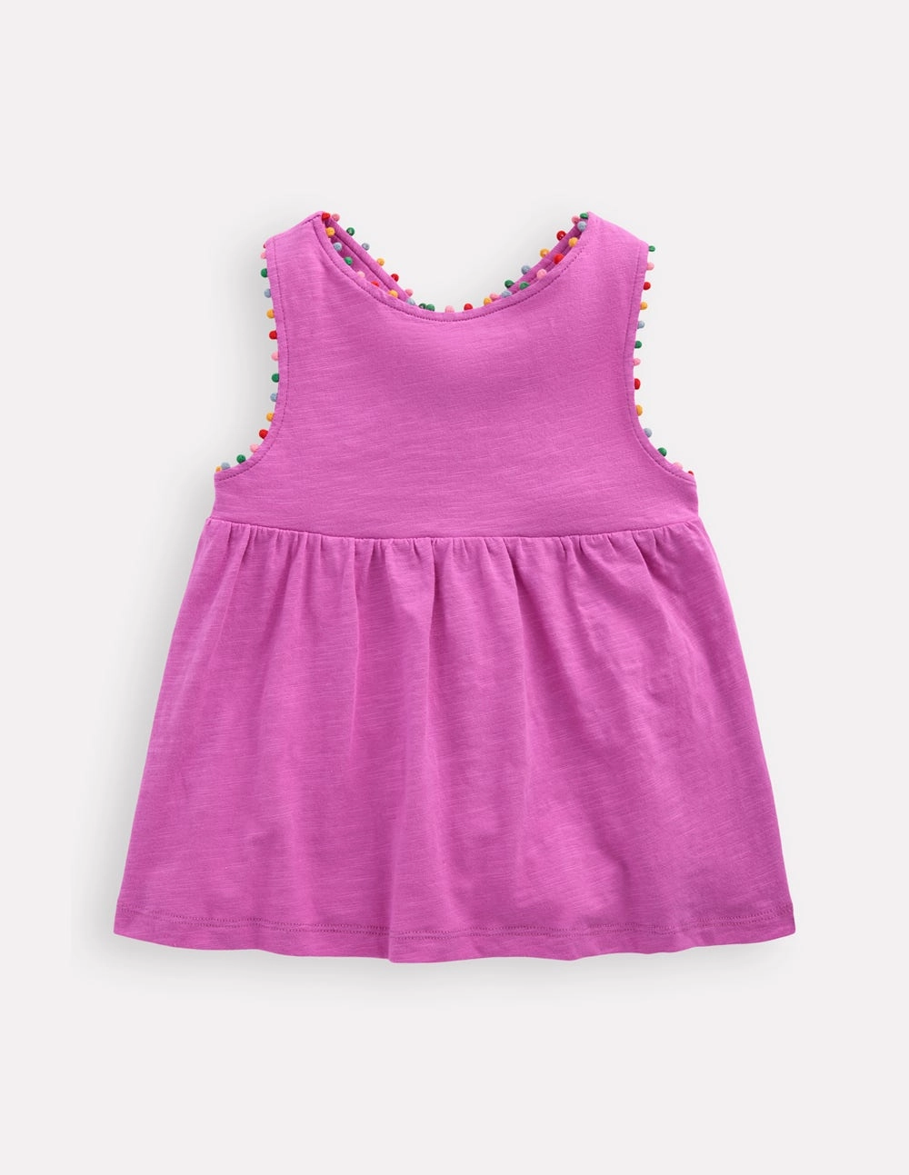 Cross-back Pom Vest-Foxglove Purple ButtonFront