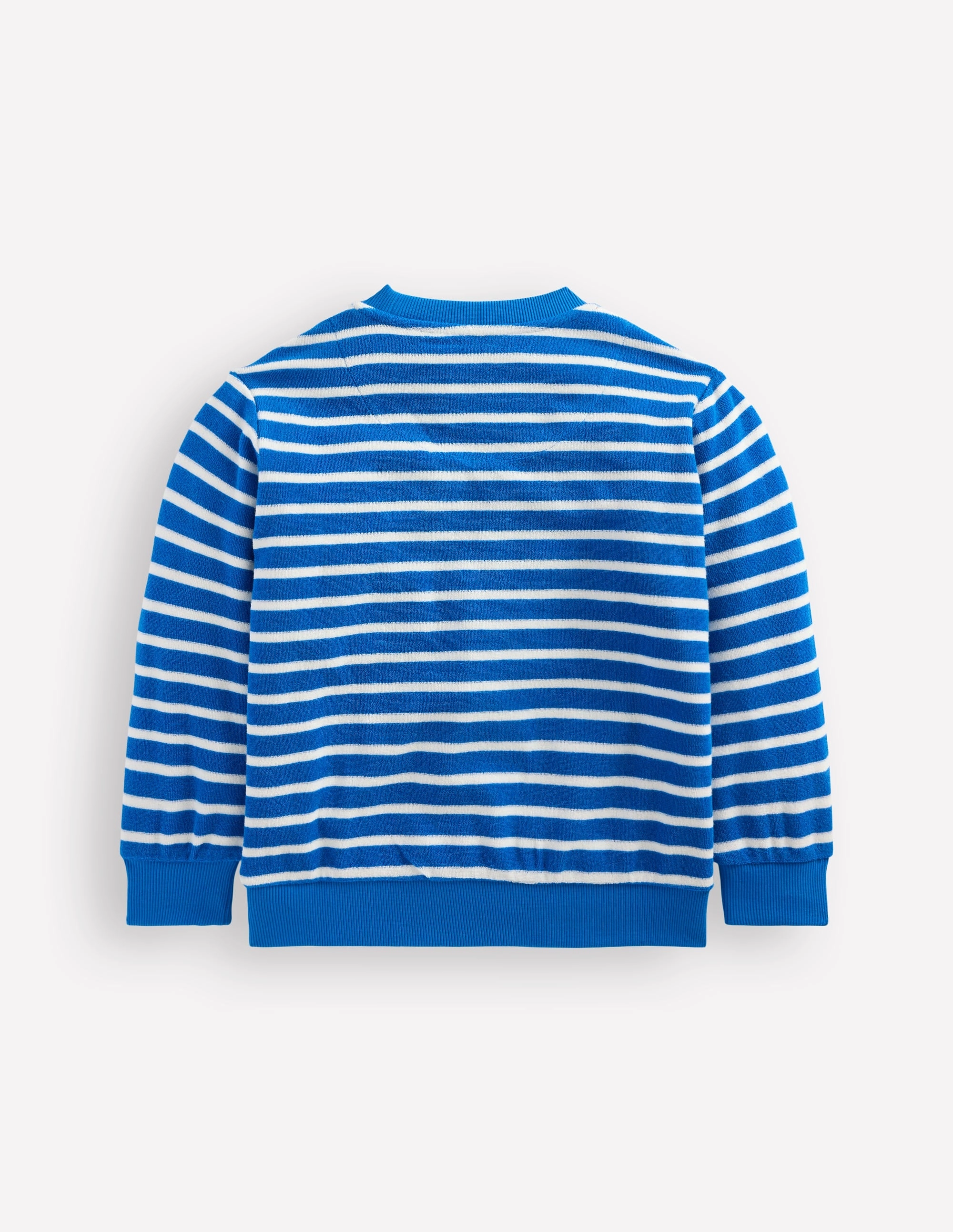 ClassicCrewNeck Flatlock stitching Fun Towelling Sweatshirt-Blue and Ivory Lobster