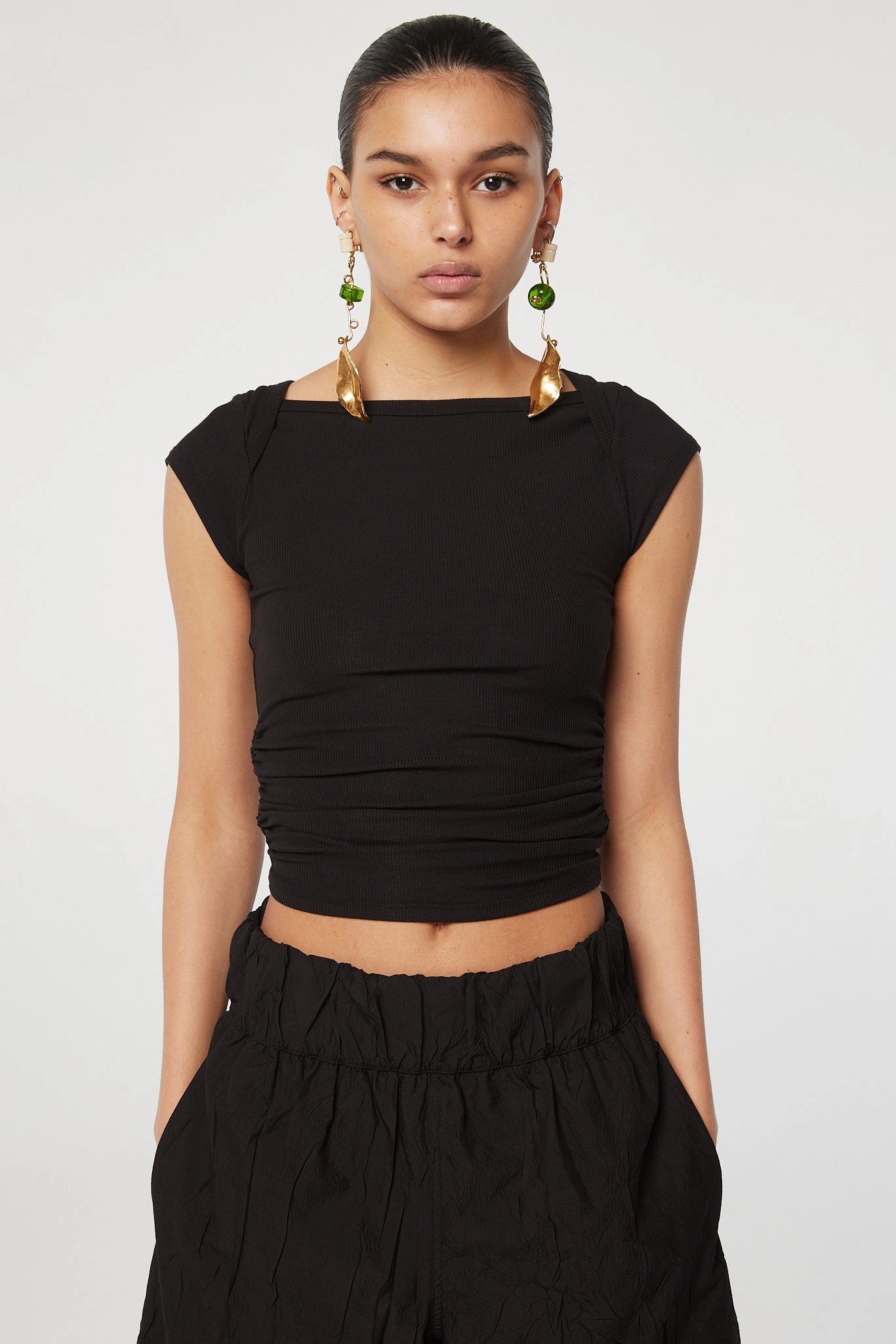 Textured Weave Pattern BECKS SHORT SLEEVE TOP