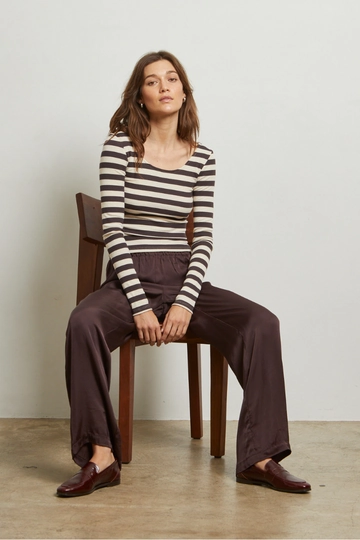 Classic Polo RibbedTexture ANYA LUXE RIB LONG SLEEVE