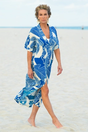 Sunset Scene Classic Grace Aphrodite Kaftan / Blue Palm