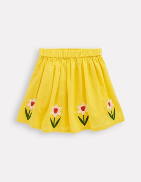 Appliqu Skirt-Tropical Yellow Flowers Creative Look
