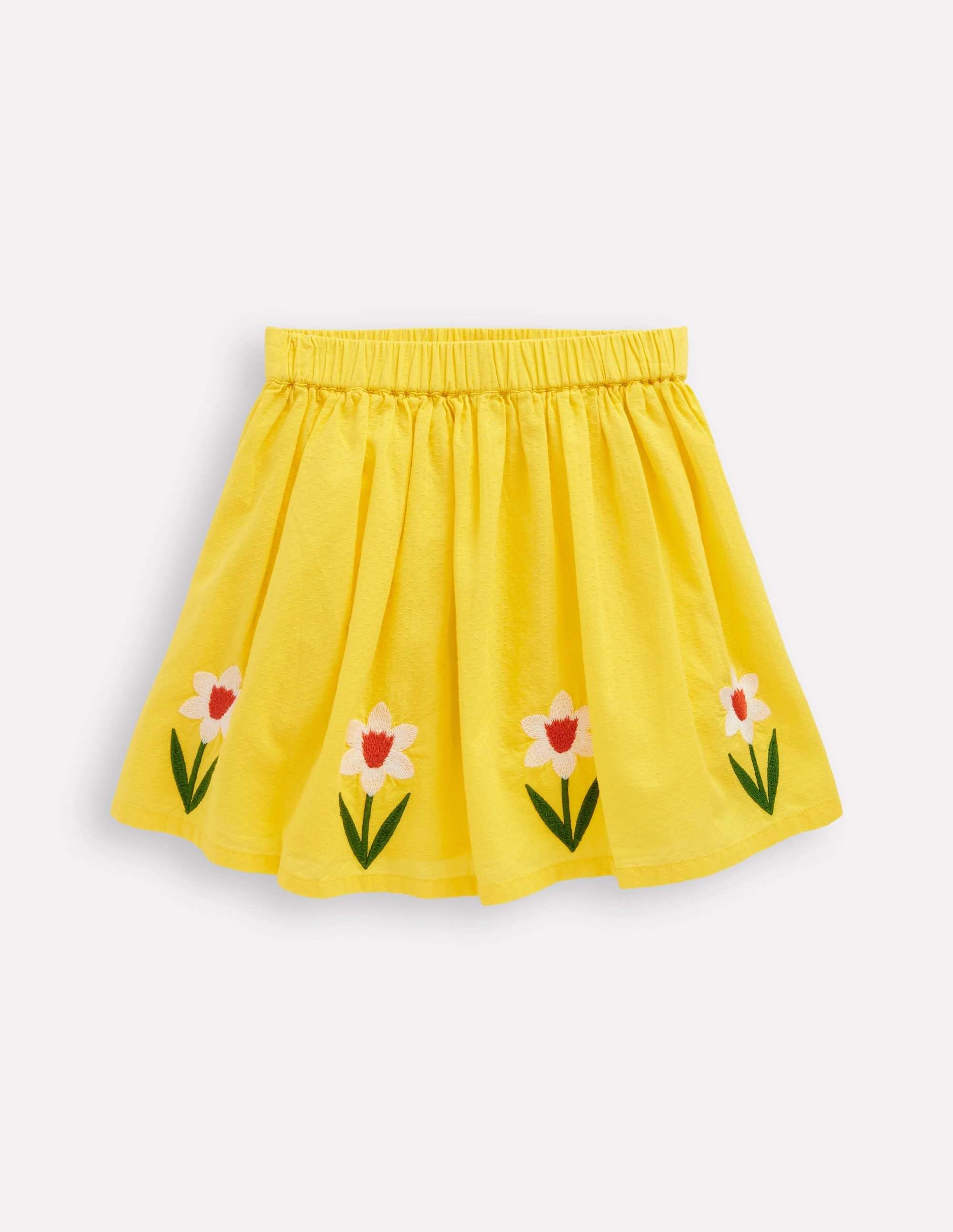 Appliqu Skirt-Tropical Yellow Flowers Patchwork Design