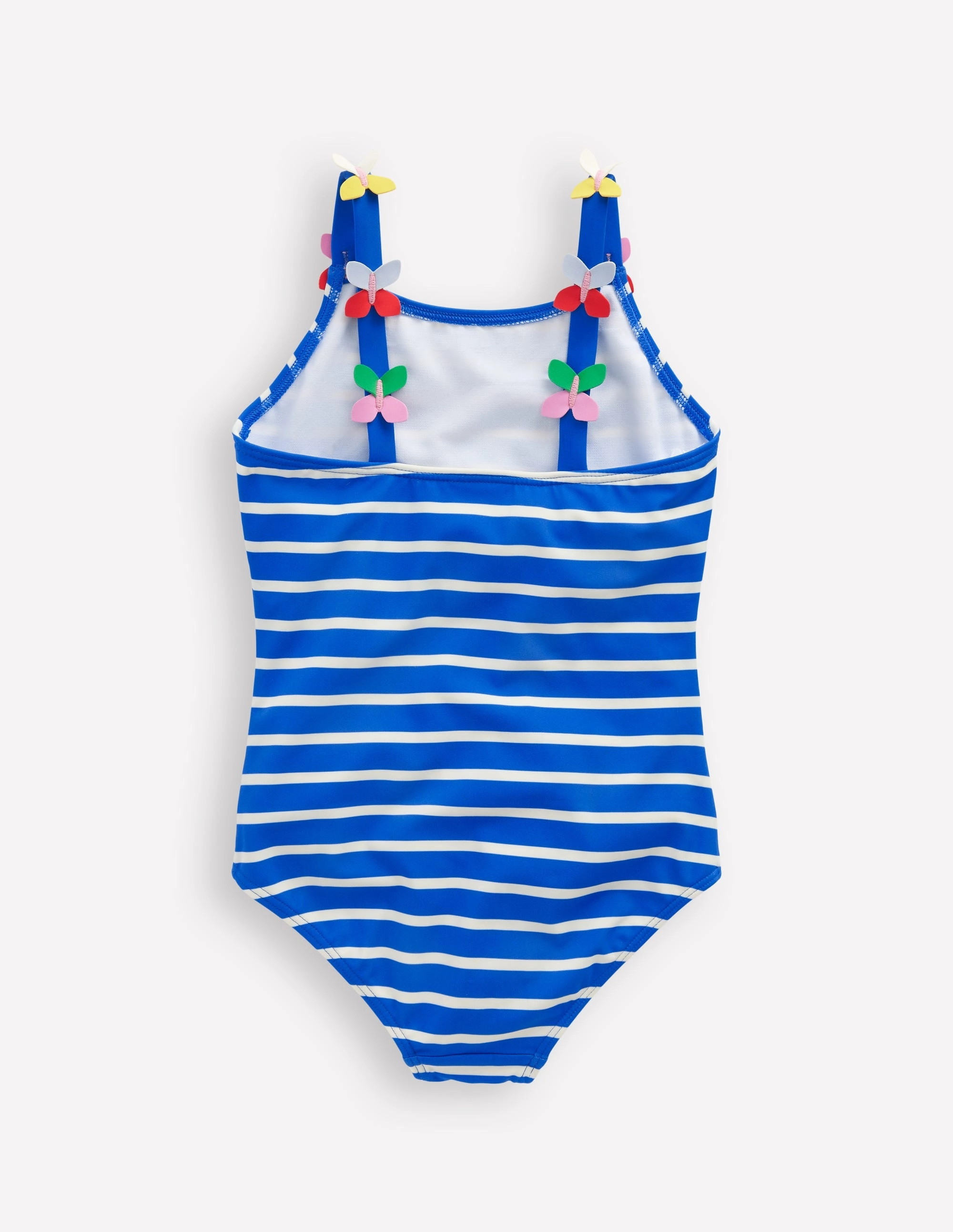Contoured Cups Holiday Ready Appliqu  Strap Swimsuit-Gallery Blue Stripe Butterfly
