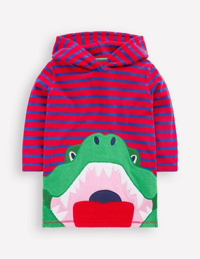 Quick Recovery Elastic Appliqu Towelling Throw-on-Gallery Blue/ Poppy Red Croc