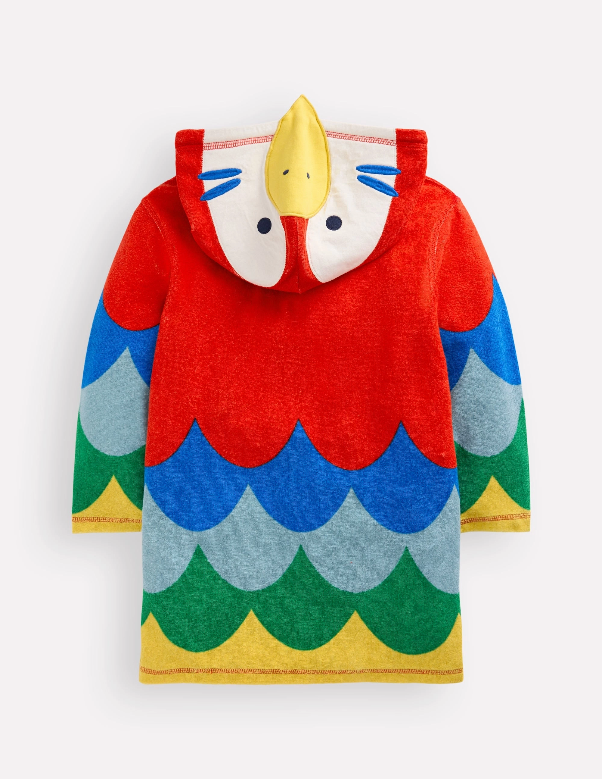 Chic-Appeal Reflective Trims Appliqu Towelling Throw-on-Multi Rainbow Parrot