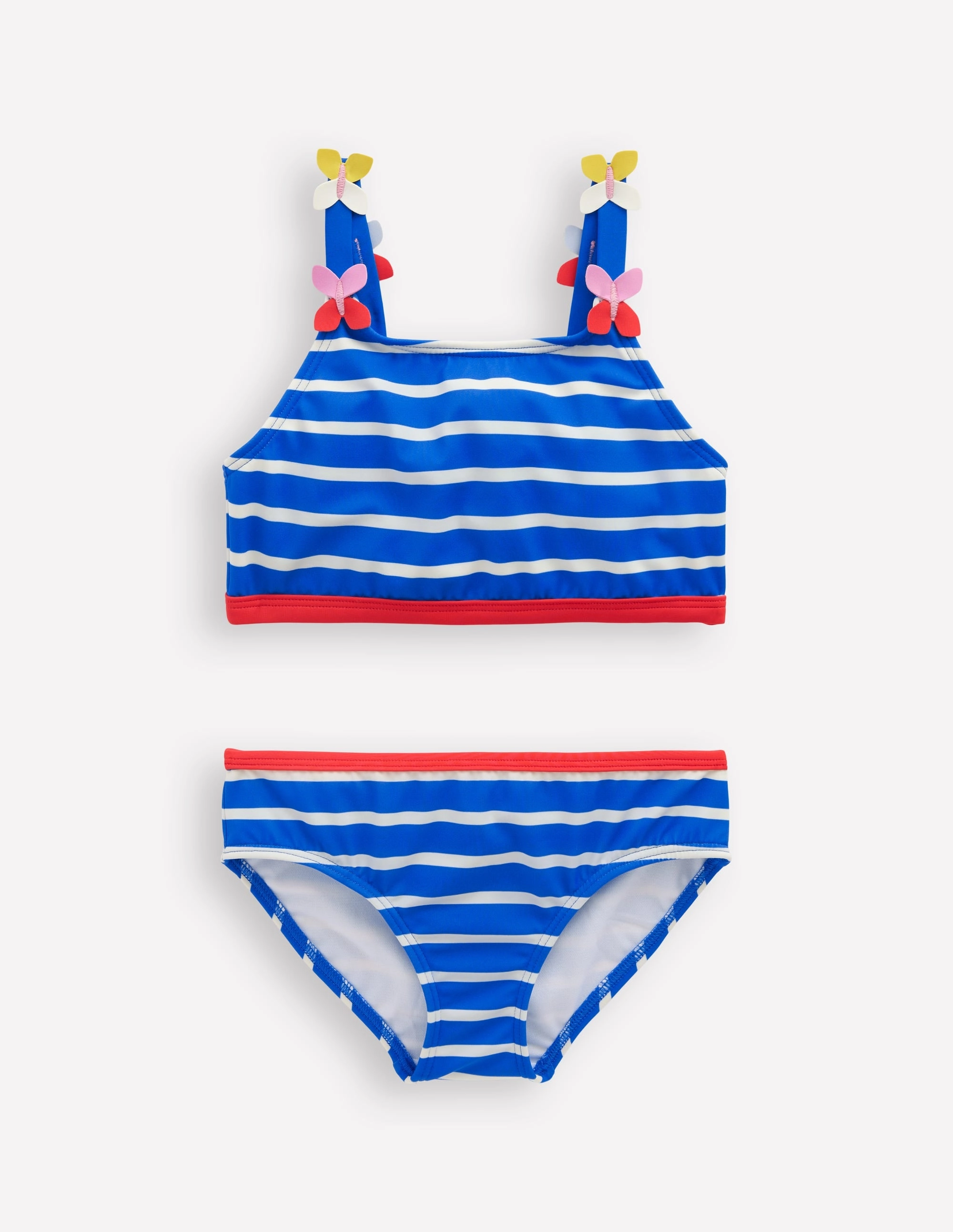 Applique Strap Bikini-Gallery Blue Stripe Butterfly Seamless Bonding Technology