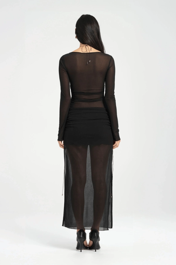 Gentle Shine Sage Glow Ari Cutaway Dress Black