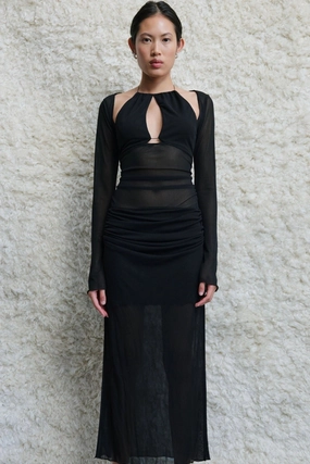 Ari Cutaway Dress Black travel mode