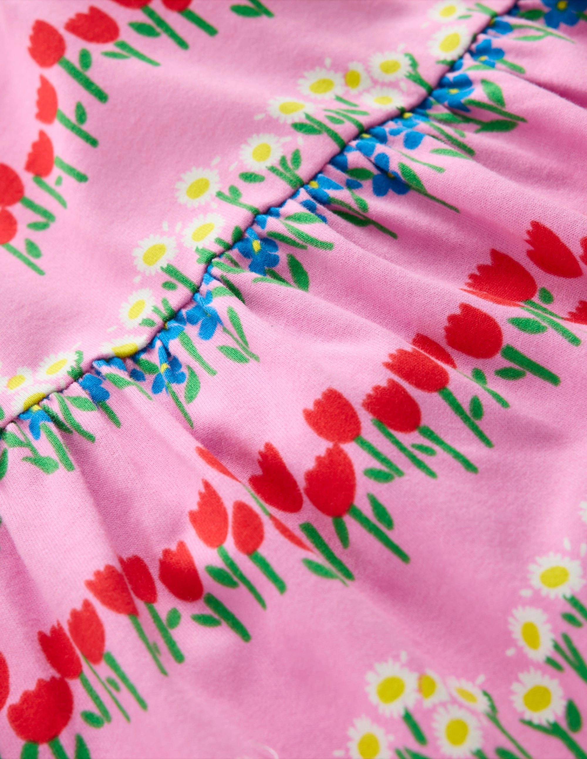 Ariel Twirly Jersey Dress-Cosmos Pink Floral Stripe Tailored Layers