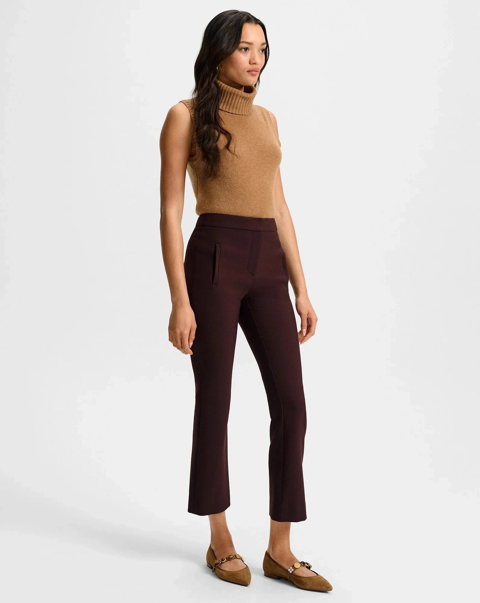 Arte Kick-Flare Pant Dark Currant Relaxed Lines Noise Reduciting Fabric