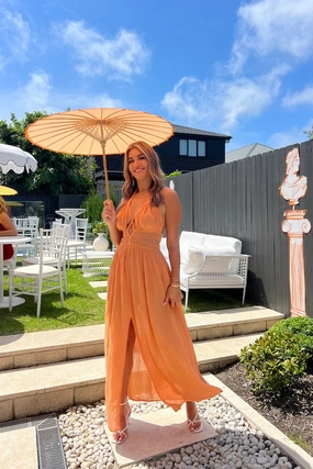 Dance Night Tiered-Skirt Artemis Dress Apricot