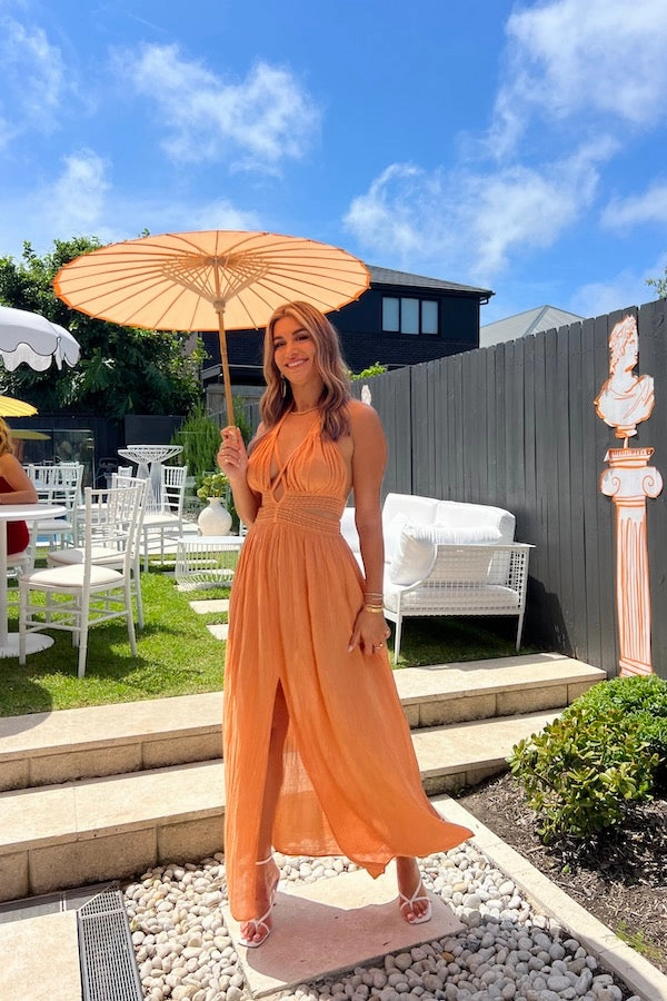 Dance Night Tiered-Skirt Artemis Dress Apricot