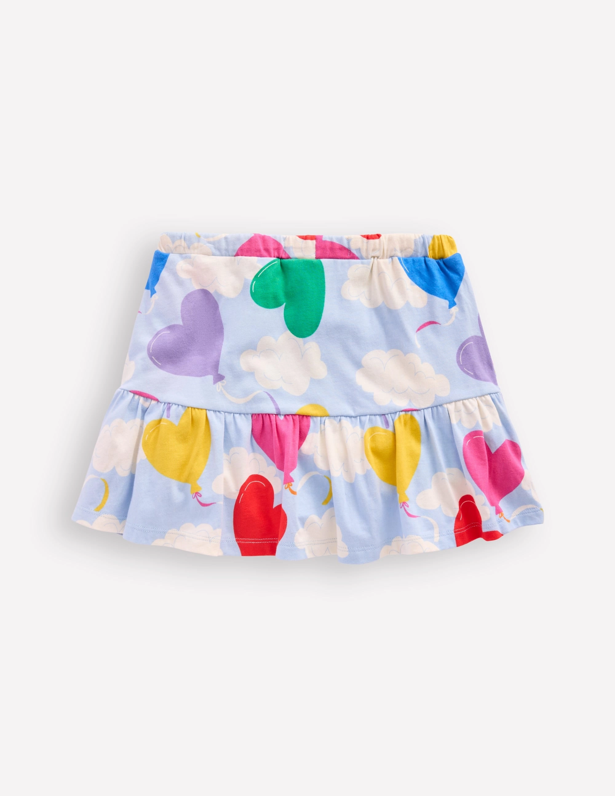 Tiered Jersey Skort-Misty Blue Balloon Sky Lightweight Material Durable Stitching
