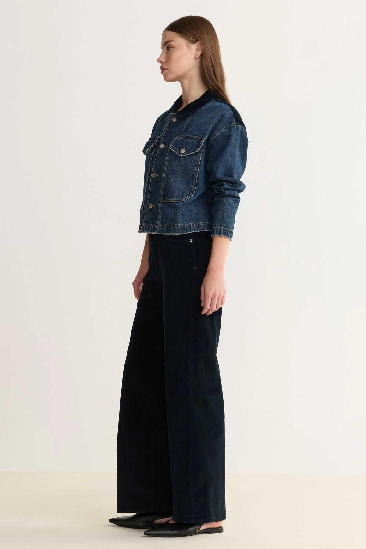 Casual Comfort Double Needle Stitching NCE CORD WIDE LEG 31"