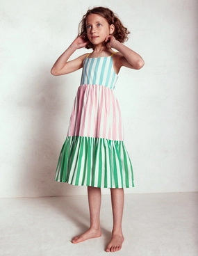 Aurelia Tiered Twirly Dress-Hotchpotch Stripe windproof Effortless Comfort