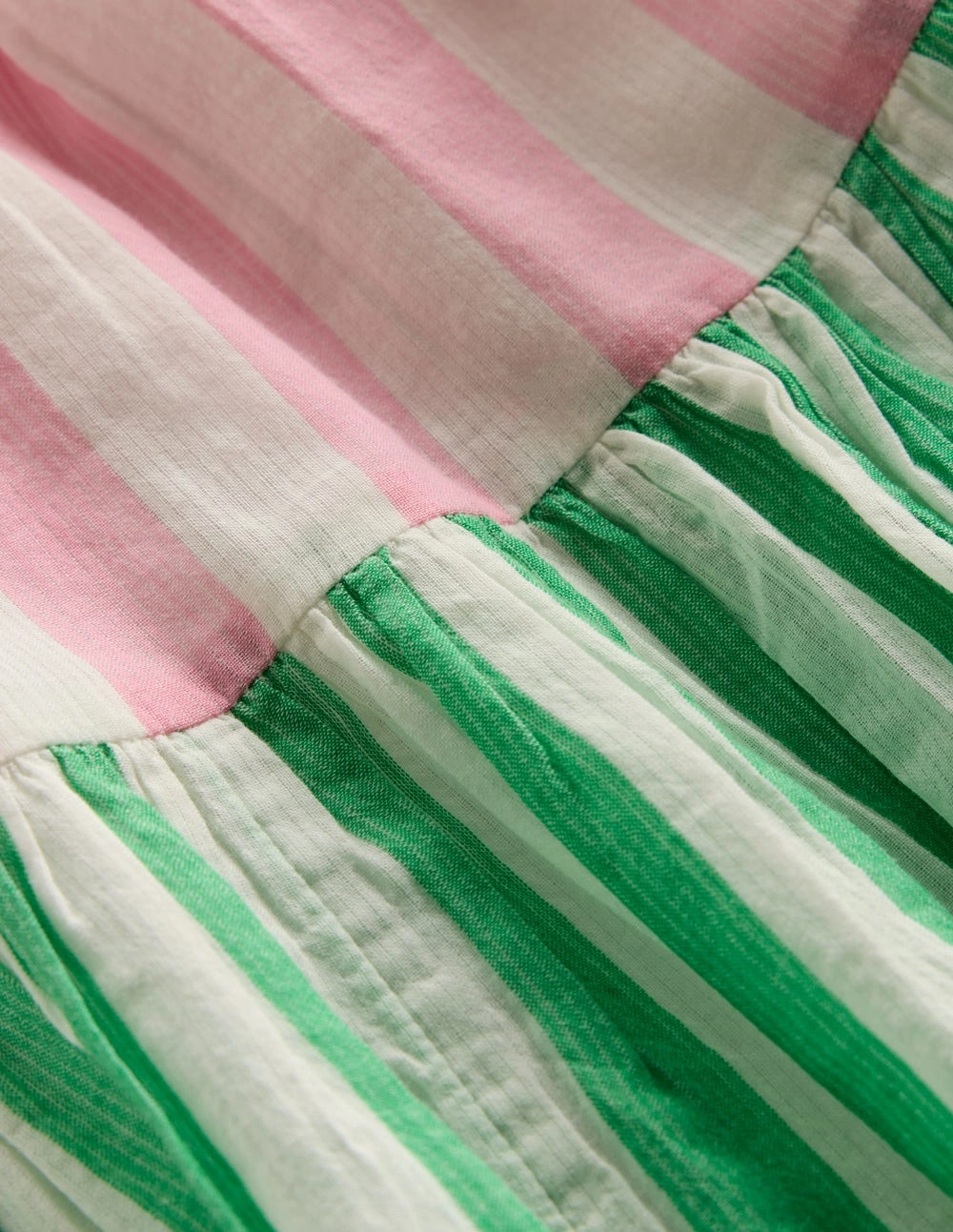 Vibrant color Basic Shape Aurelia Tiered Twirly Dress-Hotchpotch Stripe