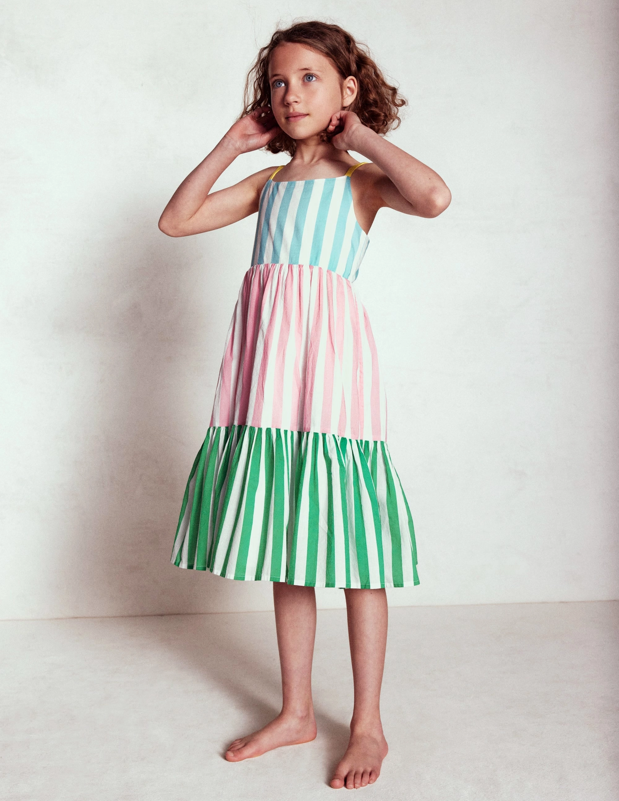 Aurelia Tiered Twirly Dress-Hotchpotch Stripe windproof Effortless Comfort