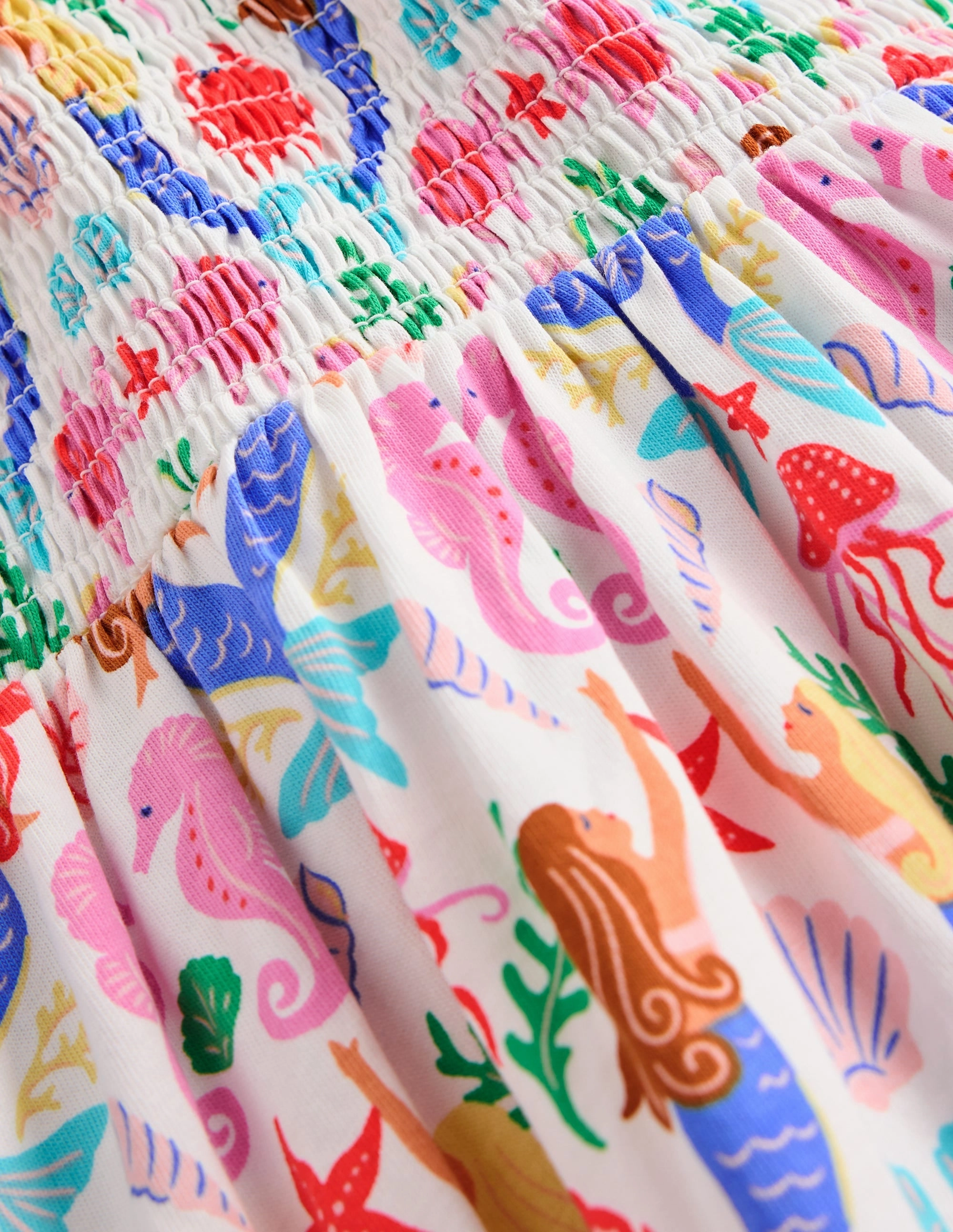 Aurora Shirred Twirly Dress-Ivory Mermaids Flexible Mood