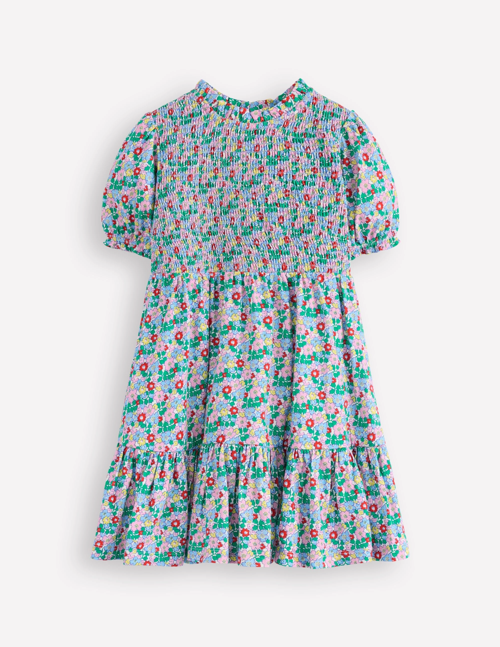 Aurora Shirred Twirly Dress-Multi Flowerbed Vibe Style