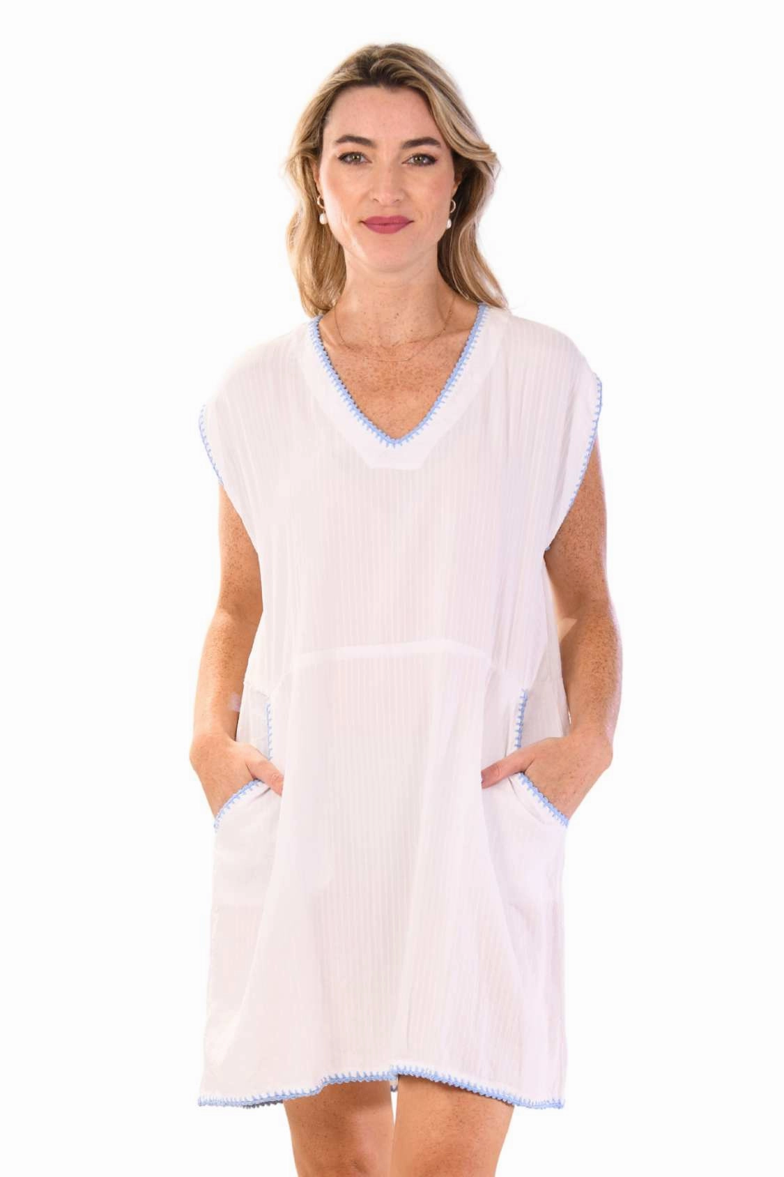 Sleek Movement Azure Dress / White