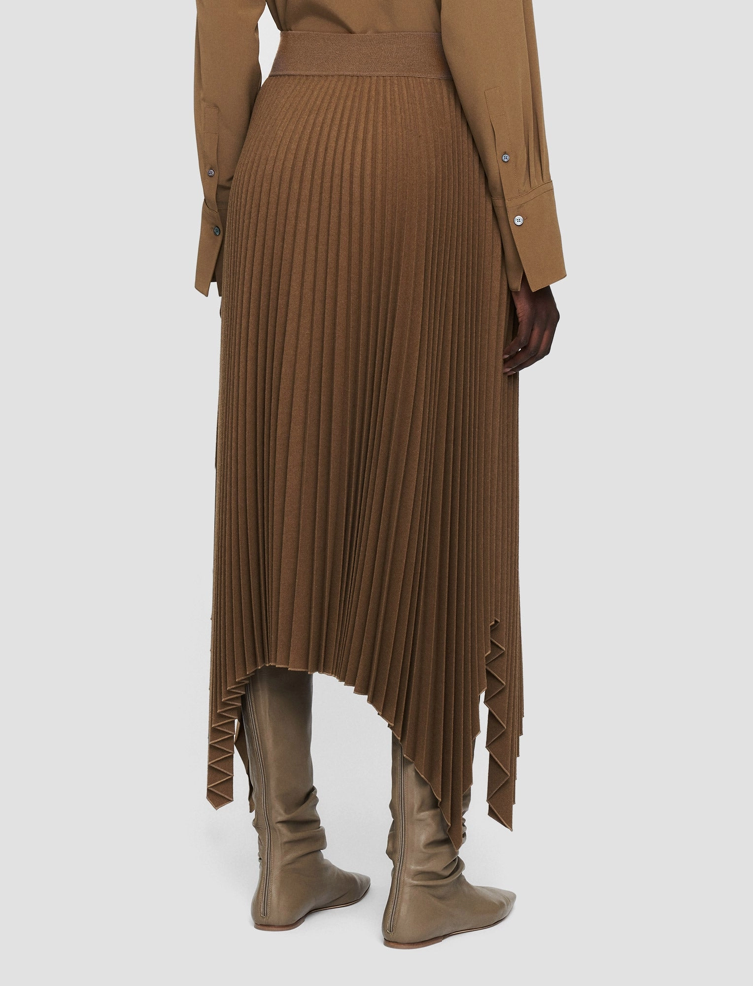 Pleated Flannel Ade Skirt natural fiber