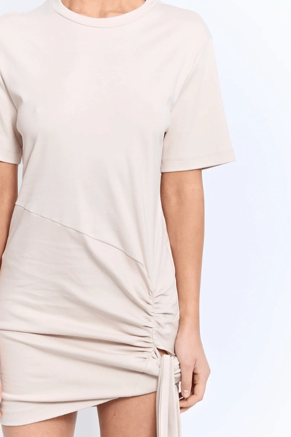 Refined Line Bassette Mini Dress Ecru