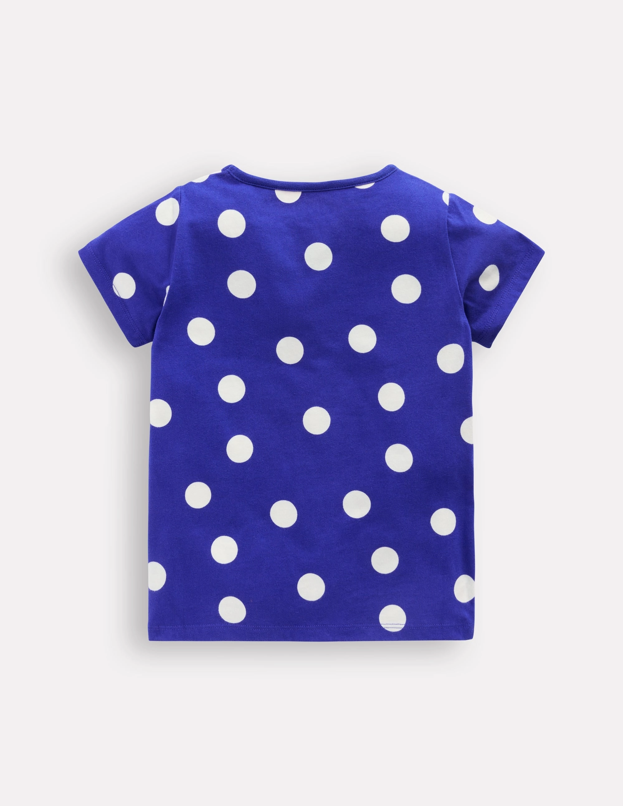 Durable Double Stitching Bay Boucle T-Shirt-Bright Blue Spotty Cats