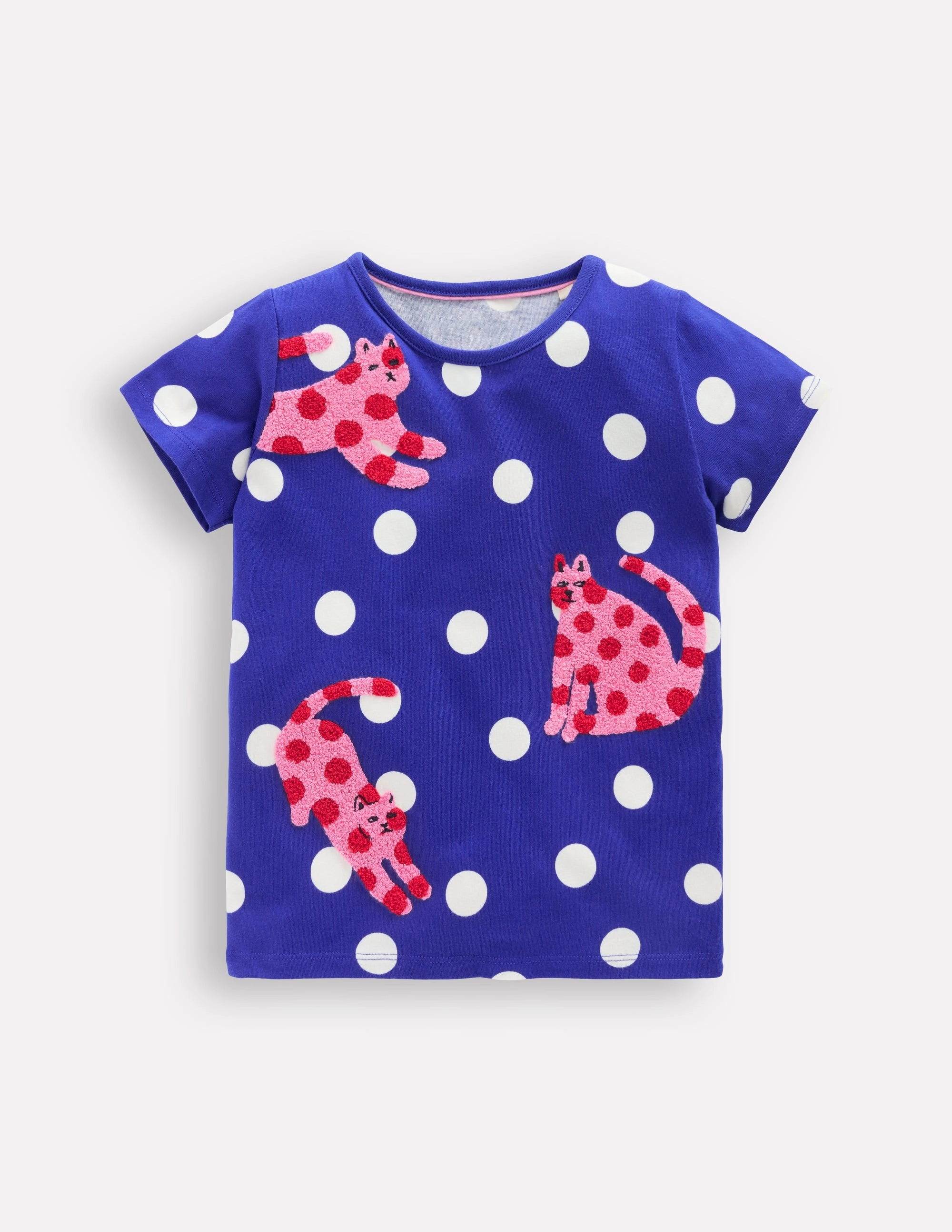 Bay Boucle T-Shirt-Bright Blue Spotty Cats MultiPocket Configuration AirflowVents