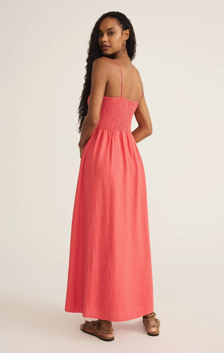 Comfortable texture BAYSIDE LINEN MAXI DRESS