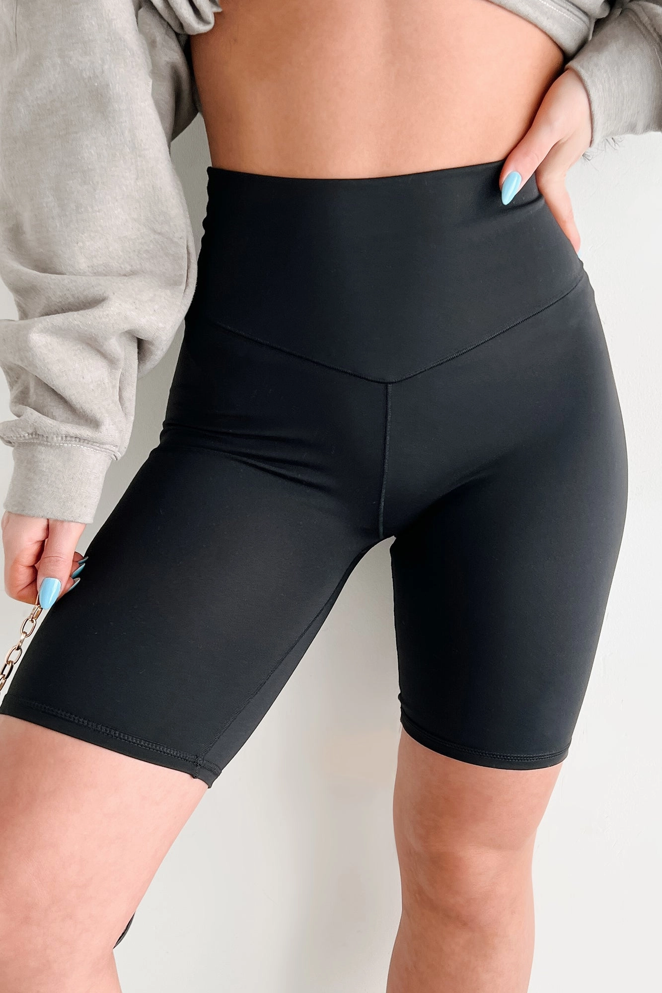 Be In Your Element High Rise Biker Shorts (Black) Seamless construction Sleek Look