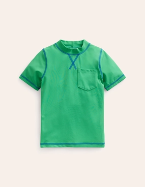 Short Sleeve Rash Vest-Pea Green Low Maintenance