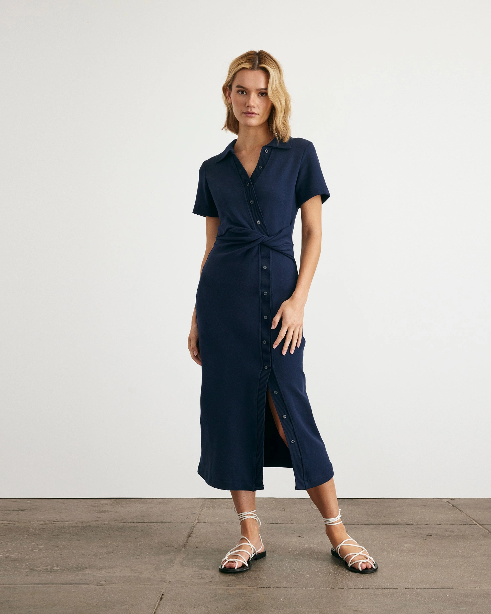 Short Sleeve Ellicot Dress Maternity-Fit