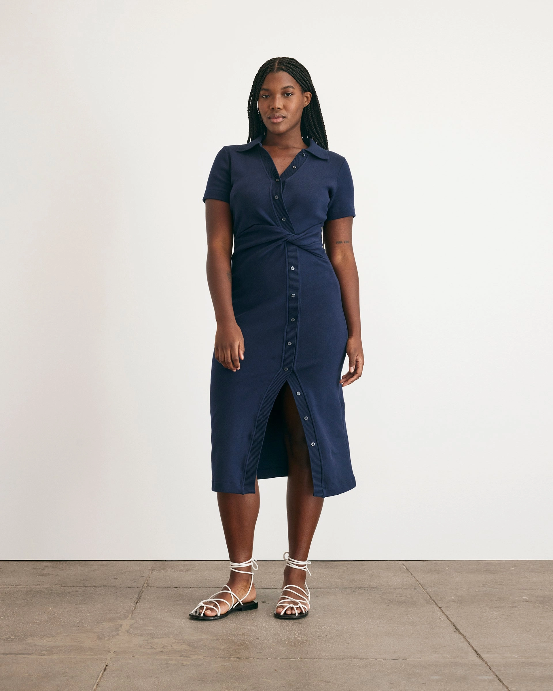 Easy Pretty Korean Mood Short Sleeve Ellicot Dress