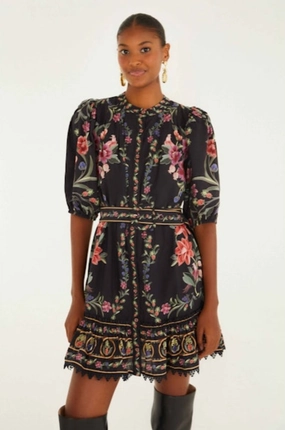 Grass Soft Fit Vibe Belle Garden Black Mini Dress