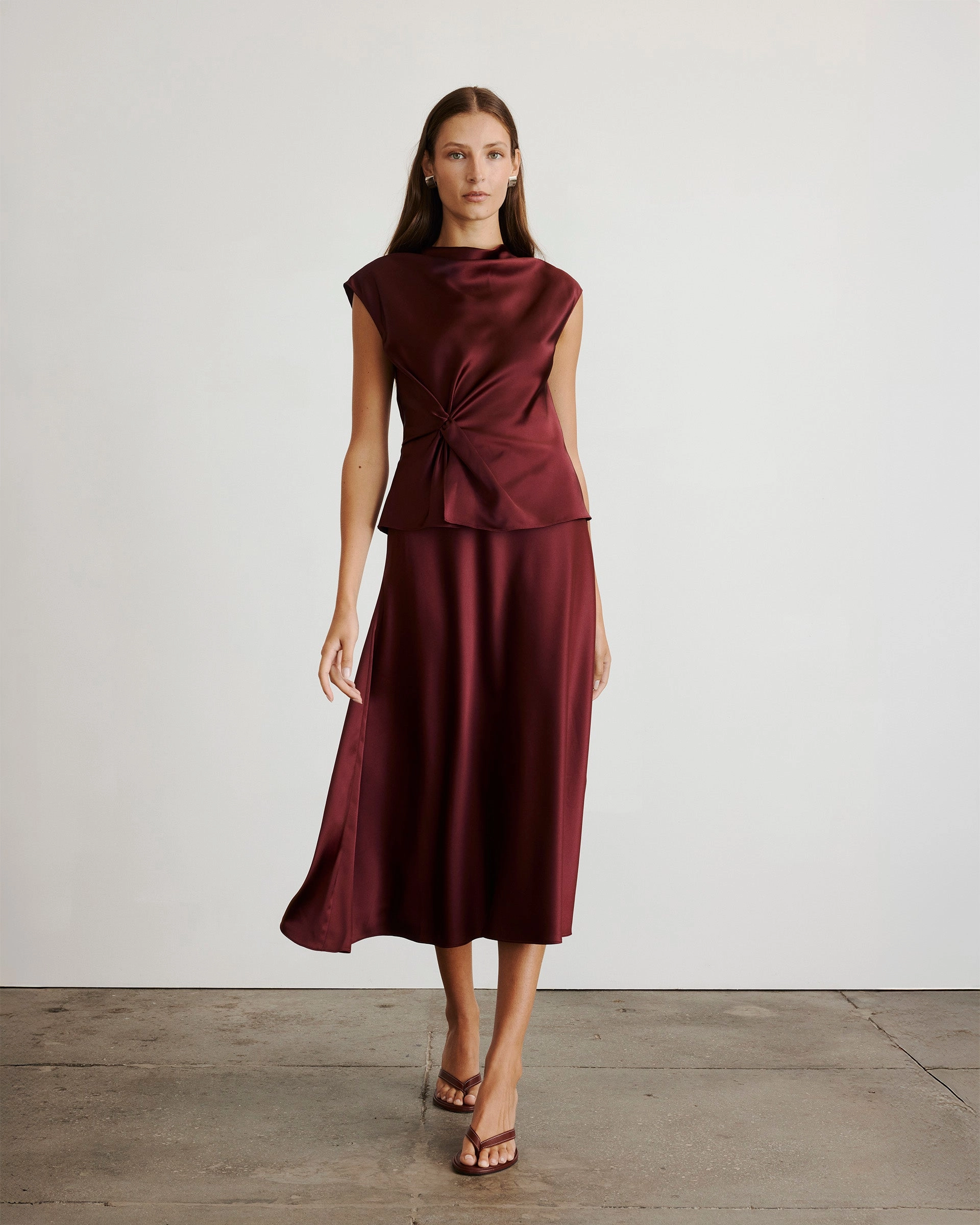 Double Needle Stitching Beth Skirt