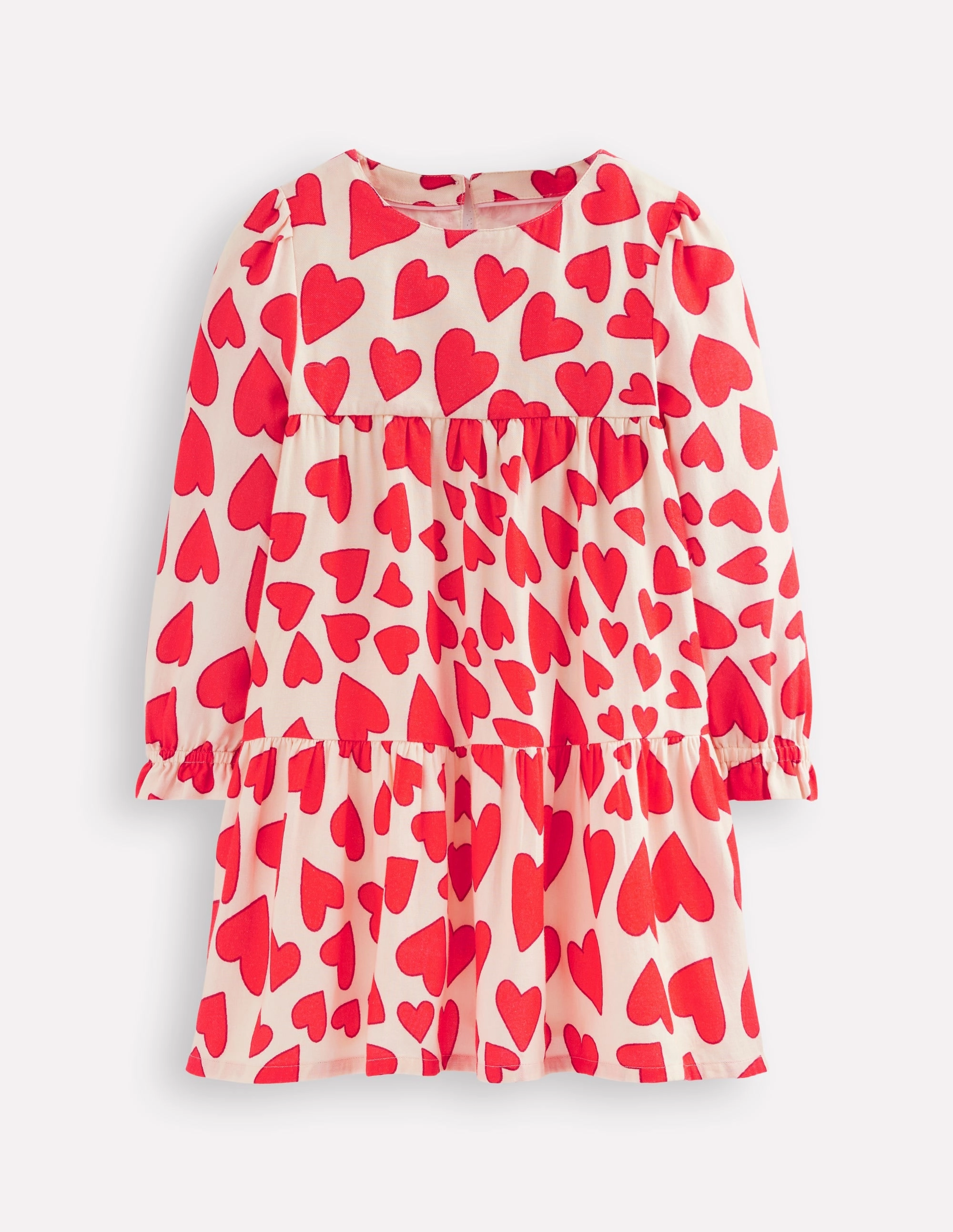 Betsy Tiered Twirly Dress-Poppy Red Hearts cut out All Day