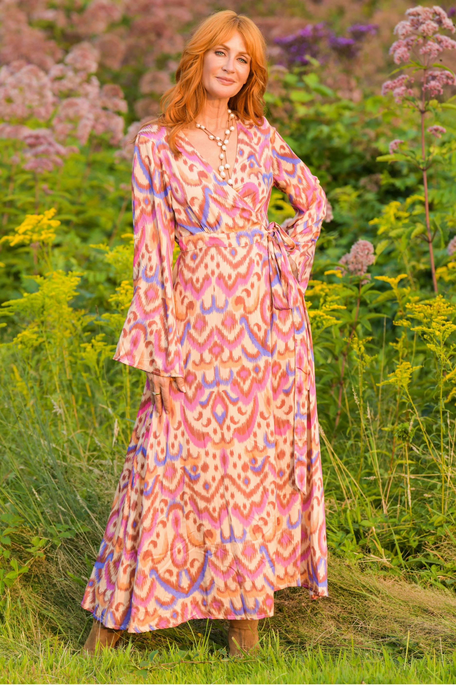 Bianca Dress / Purple Brown Ikat Summer Outfit Playful Cut