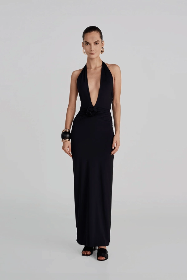 budget-friendly Timeless Fashion Lirio Maxi Dress Black