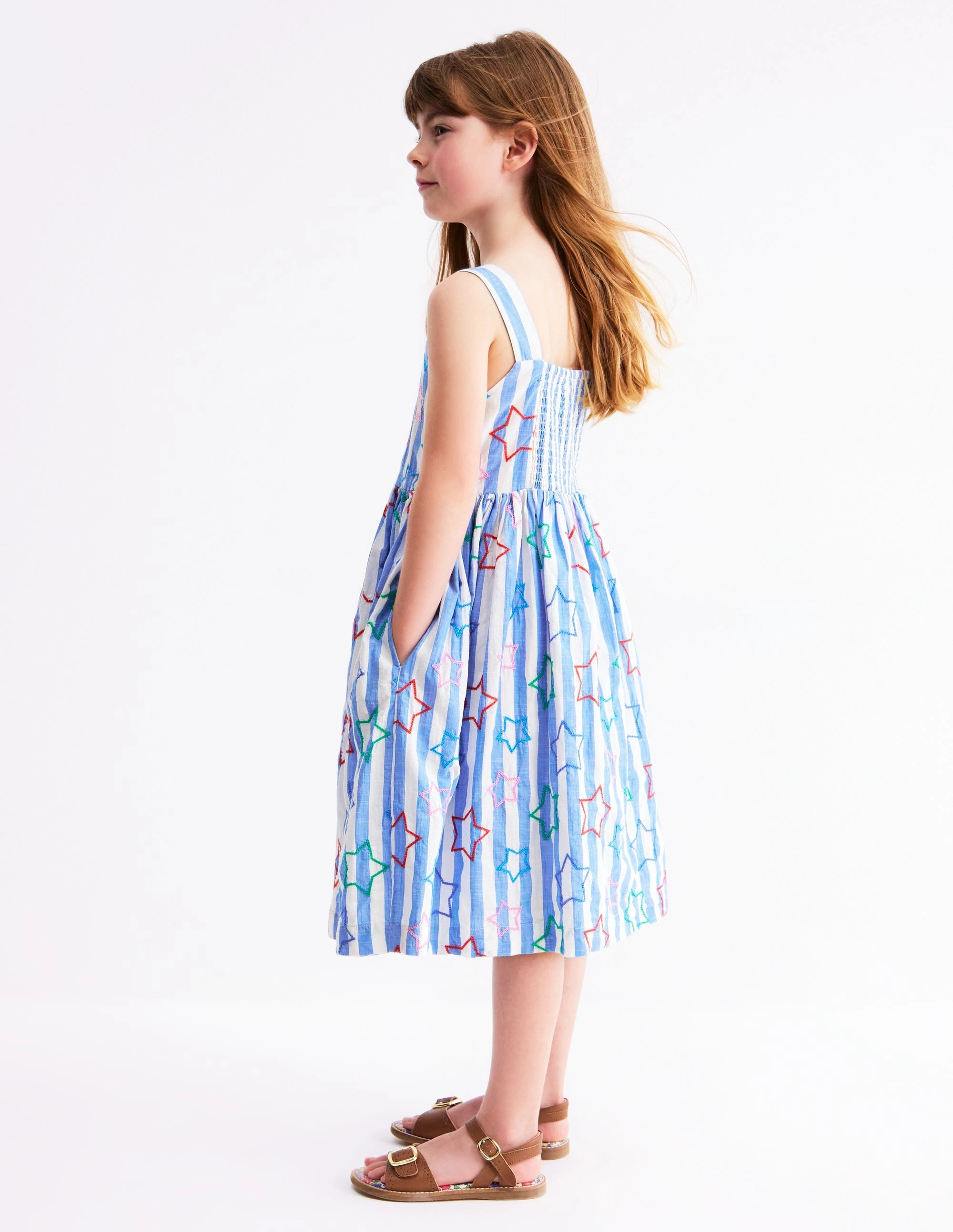 Soft Contour Remy Button Through Dress-Peacock Plume Blue Star