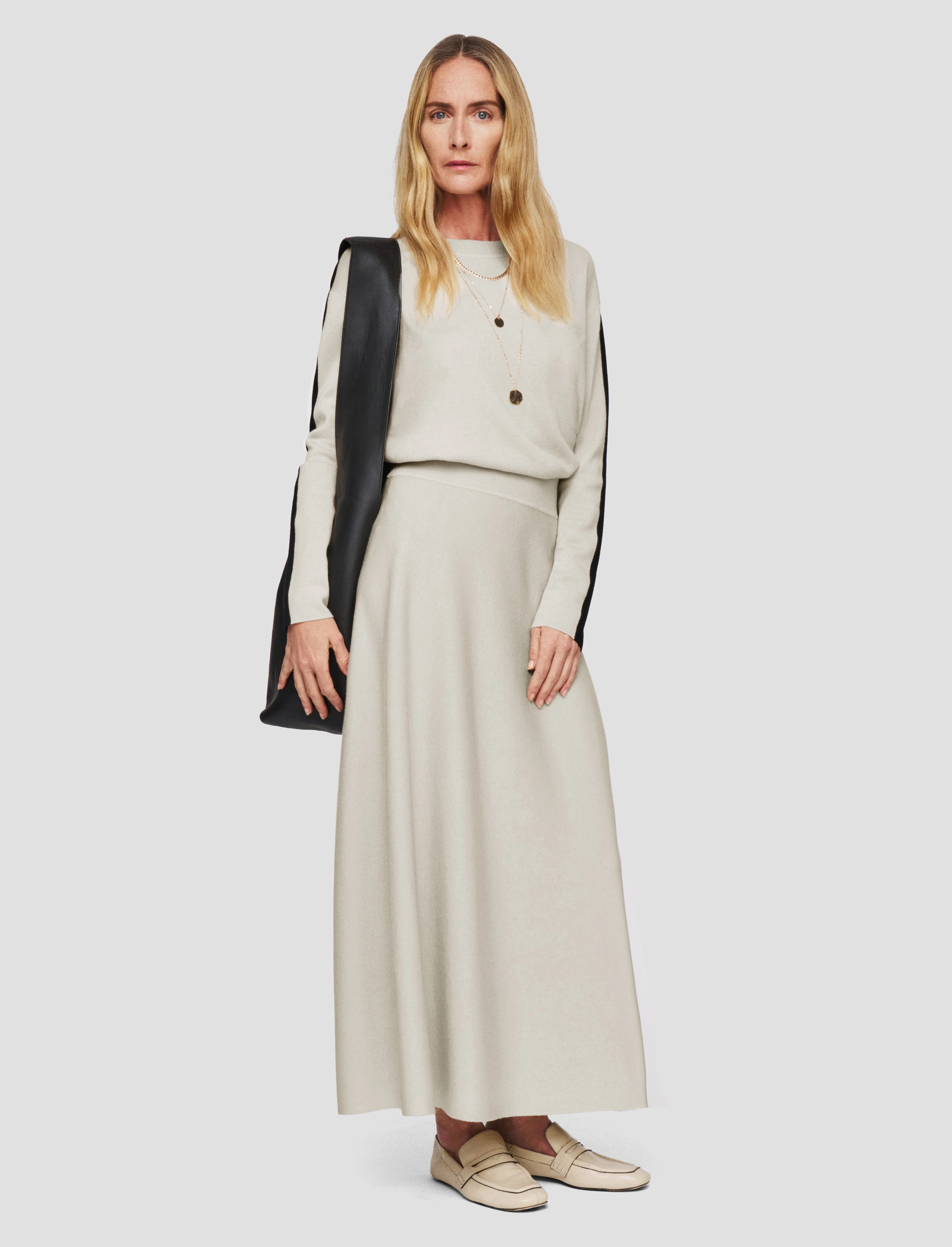 Bi-Colour Knit Skirt Light Fabric