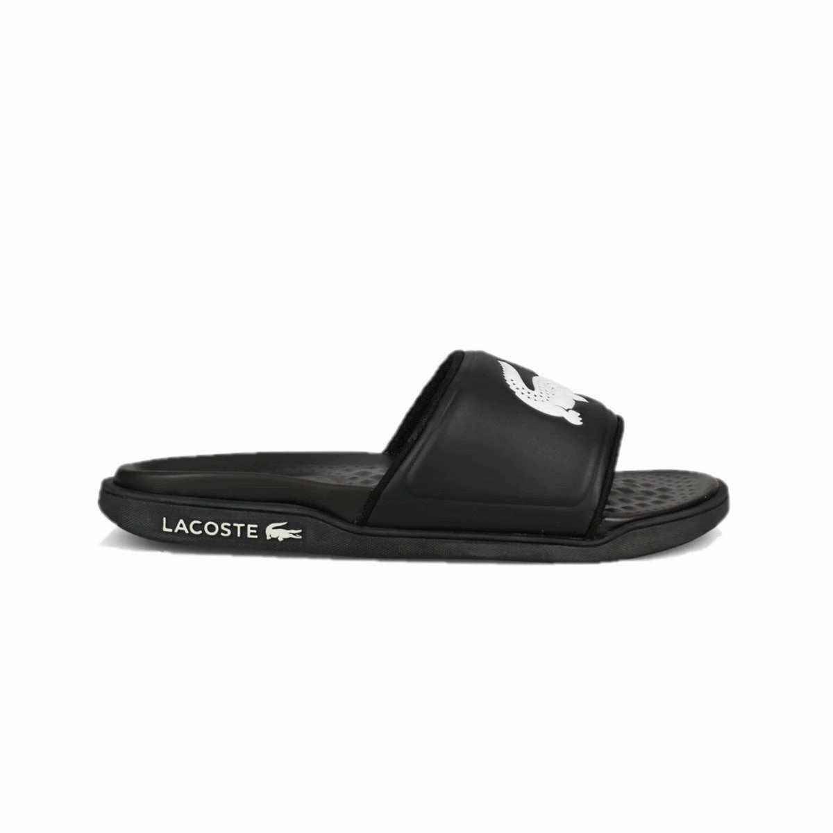 Mix Hue LACOSTE 7-43CMA0020312 CROCO DUALISTE LOGO STRAP 0922 MN'S (Medium) Black/White Synthetic Slide