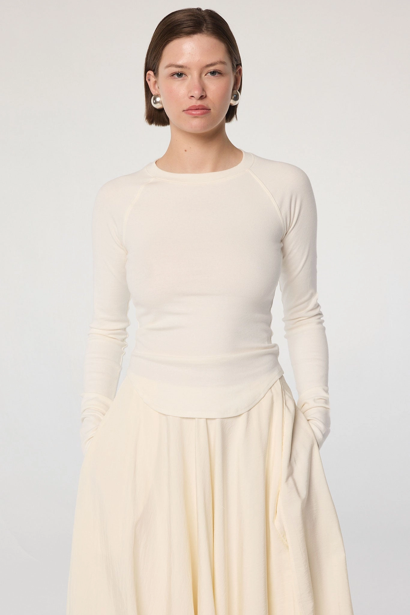 Soft Touch Blend Contrast Topstitching Detail ARELI T-SHIRT