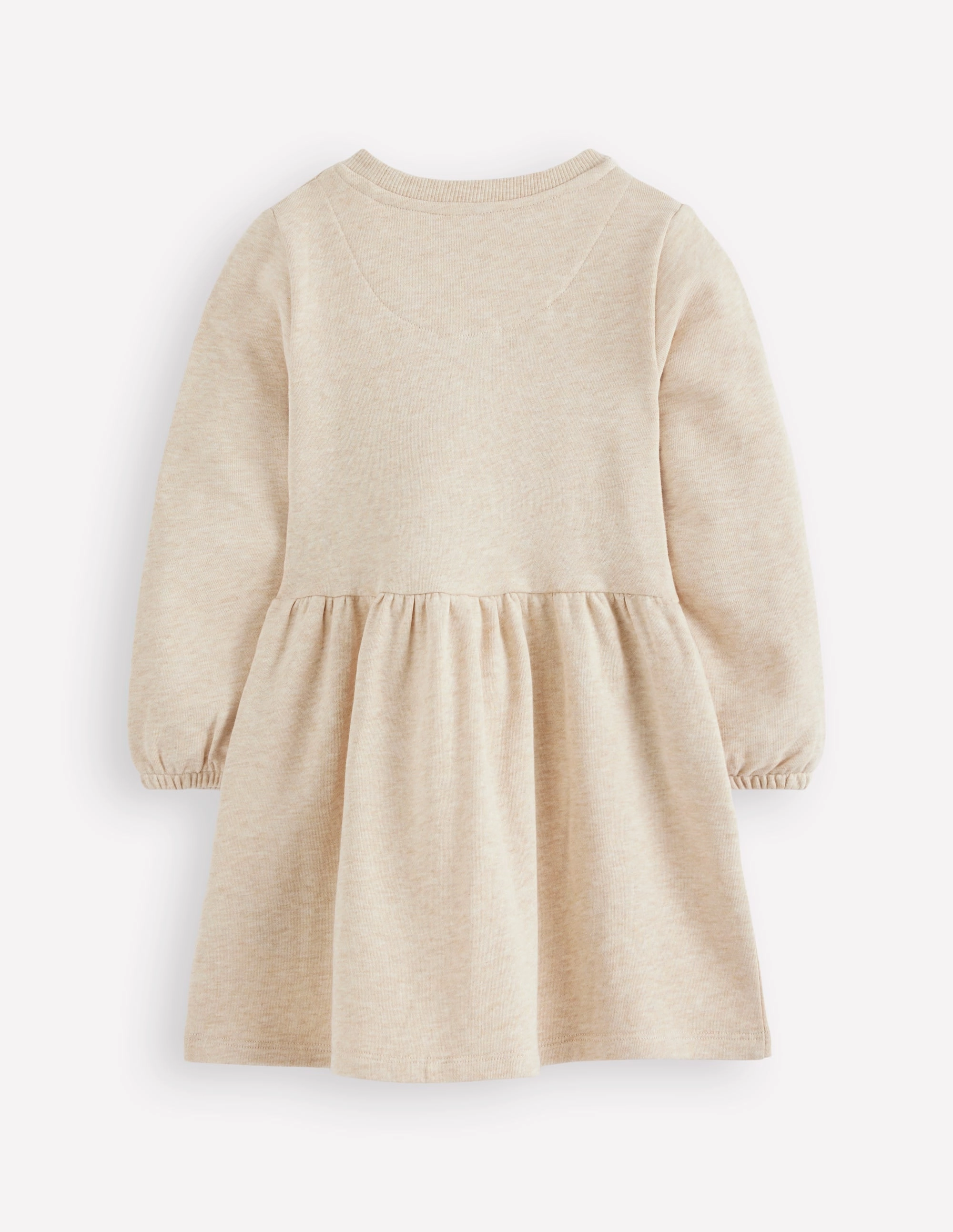 Boucle Appliqu Sweat Dress-Oatmeal Marl Easter Patches Chic Fit