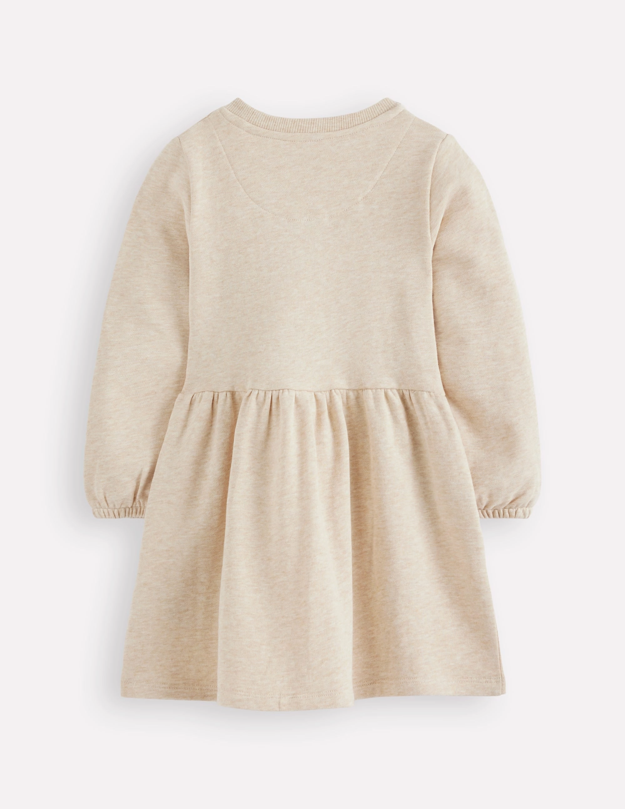 Boucle Appliqu Sweat Dress-Oatmeal Marl Easter Patches Daily Style Insulating-Lining