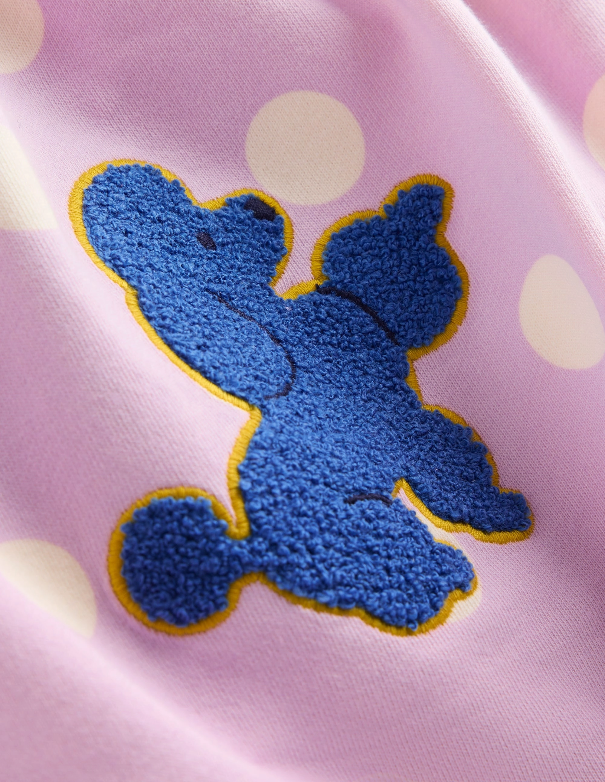 Boucle Appliqu Sweat Dress-Sugared Lilac Spot Dogs Chilly Day Layers Slim Shape