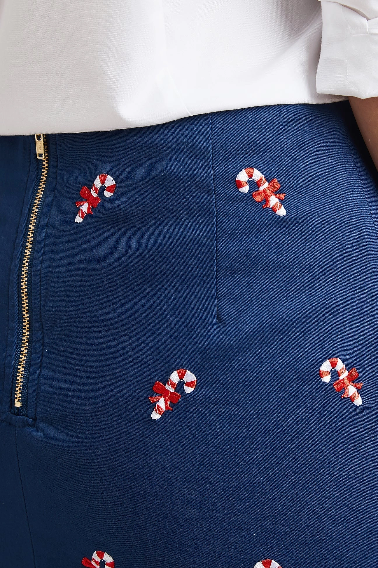 Ali Skirt Stretch Twill Nantucket Navy with Candy Cane Daily Favorite