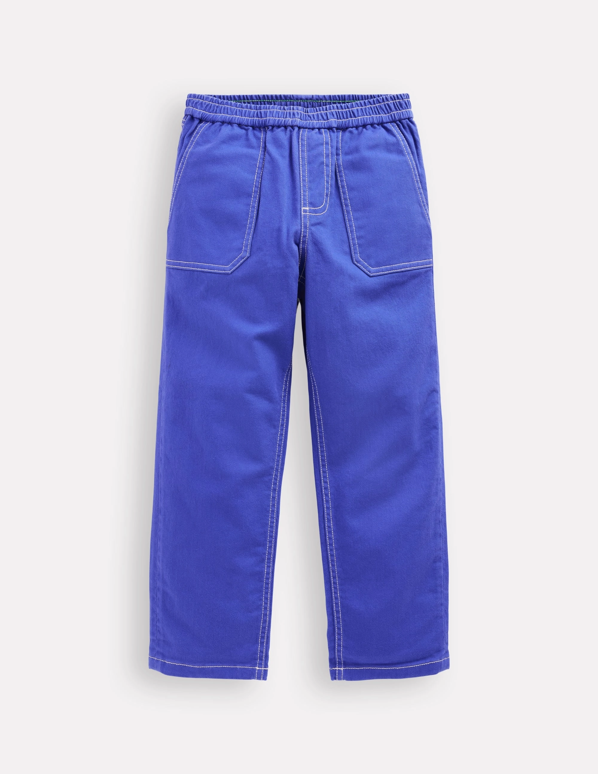 Sleek Fit Relaxed Style Pull-on Cotton Trouser-Blue Heron