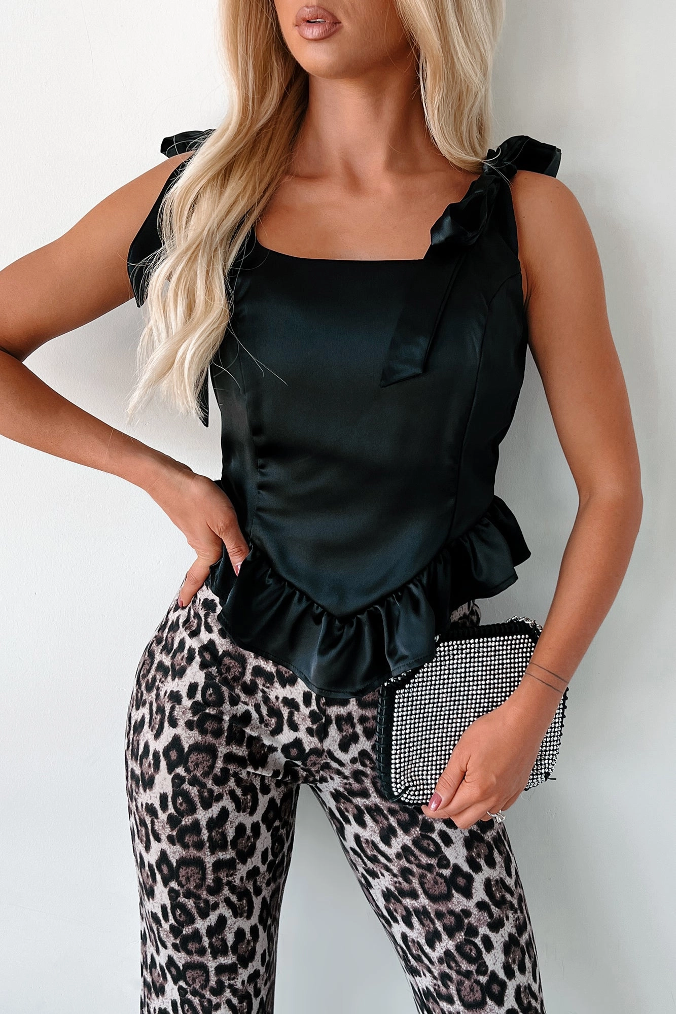 MultiFunctionalPockets High Thread Count Cotton Bringing The Class Satin Top (Black)